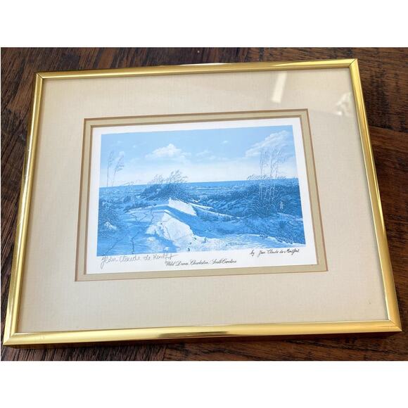 Jean Claude de Montfort Vintage Signed Framed Print Wild Dunes Charleston SC - Picture 2 of 7